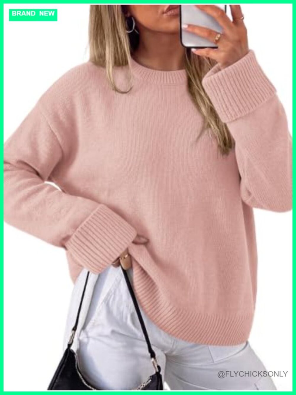 Oversized Cable Knit Sweater Pullover Balloon Sleeve Crew Neck Fall Winter